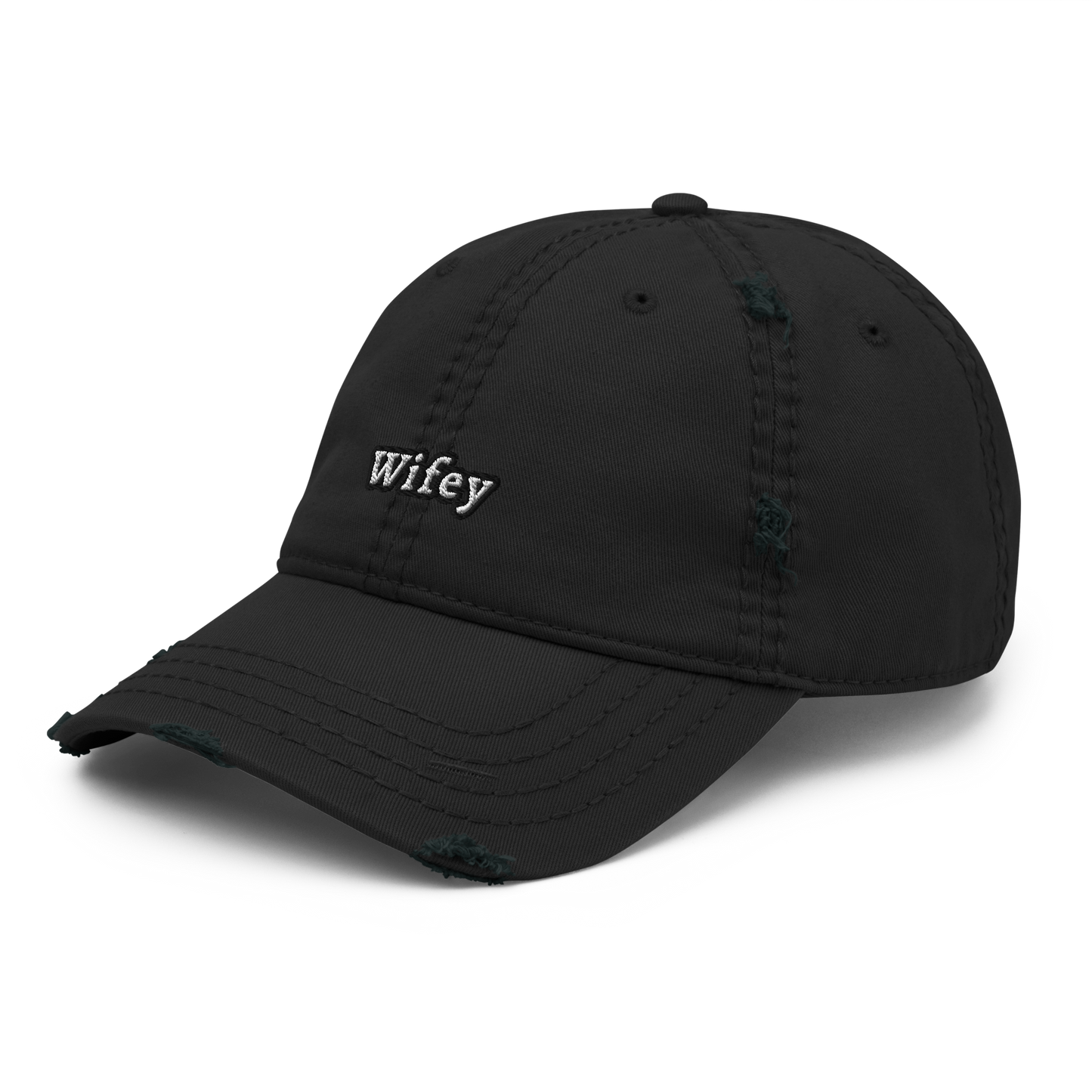 Black Wifey Distressed Cap