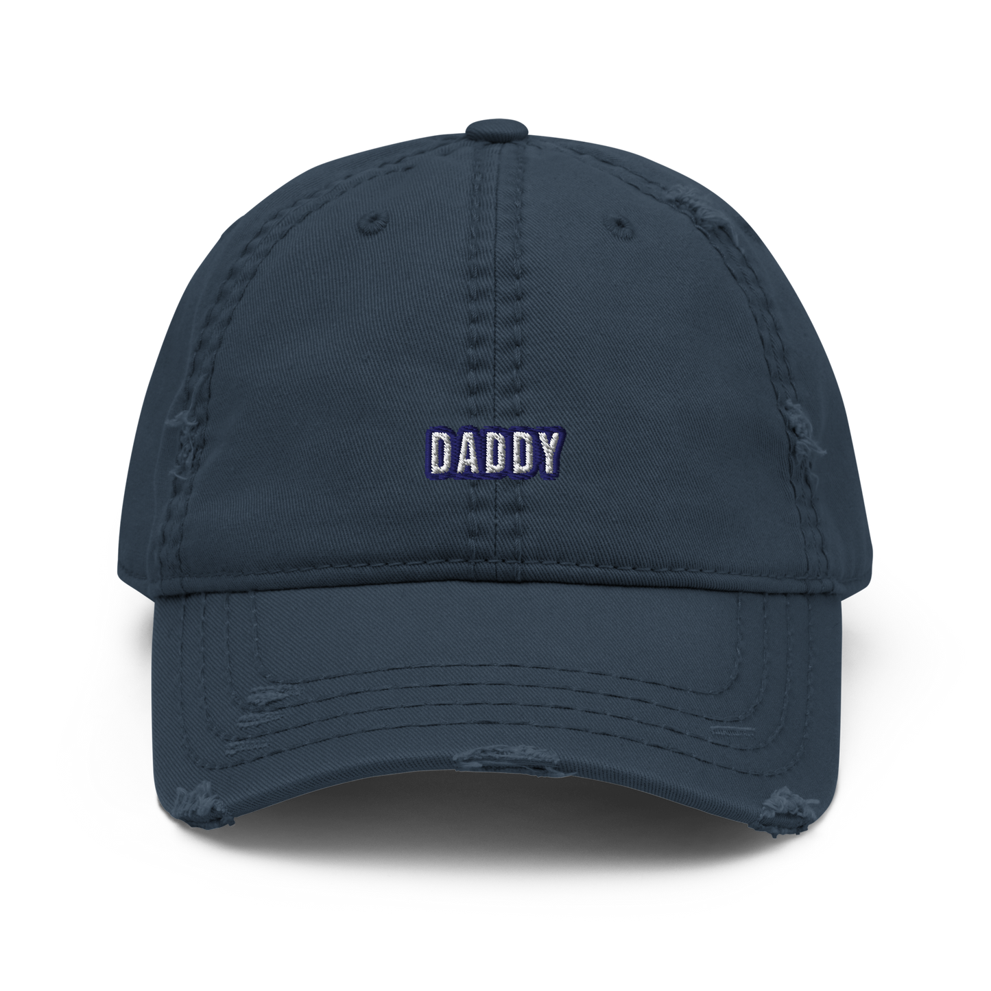 Navy Daddy Distressed Cap