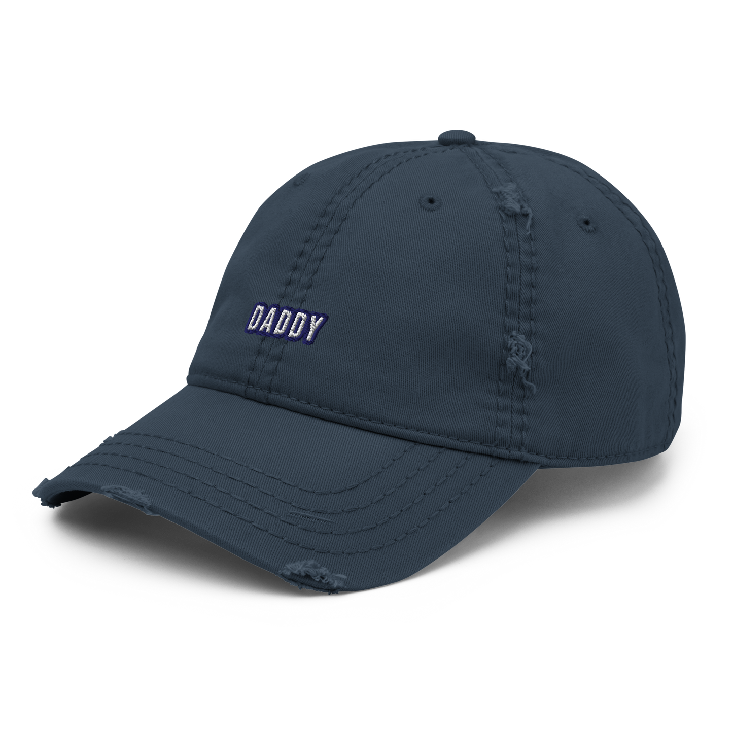 Navy Daddy Distressed Cap