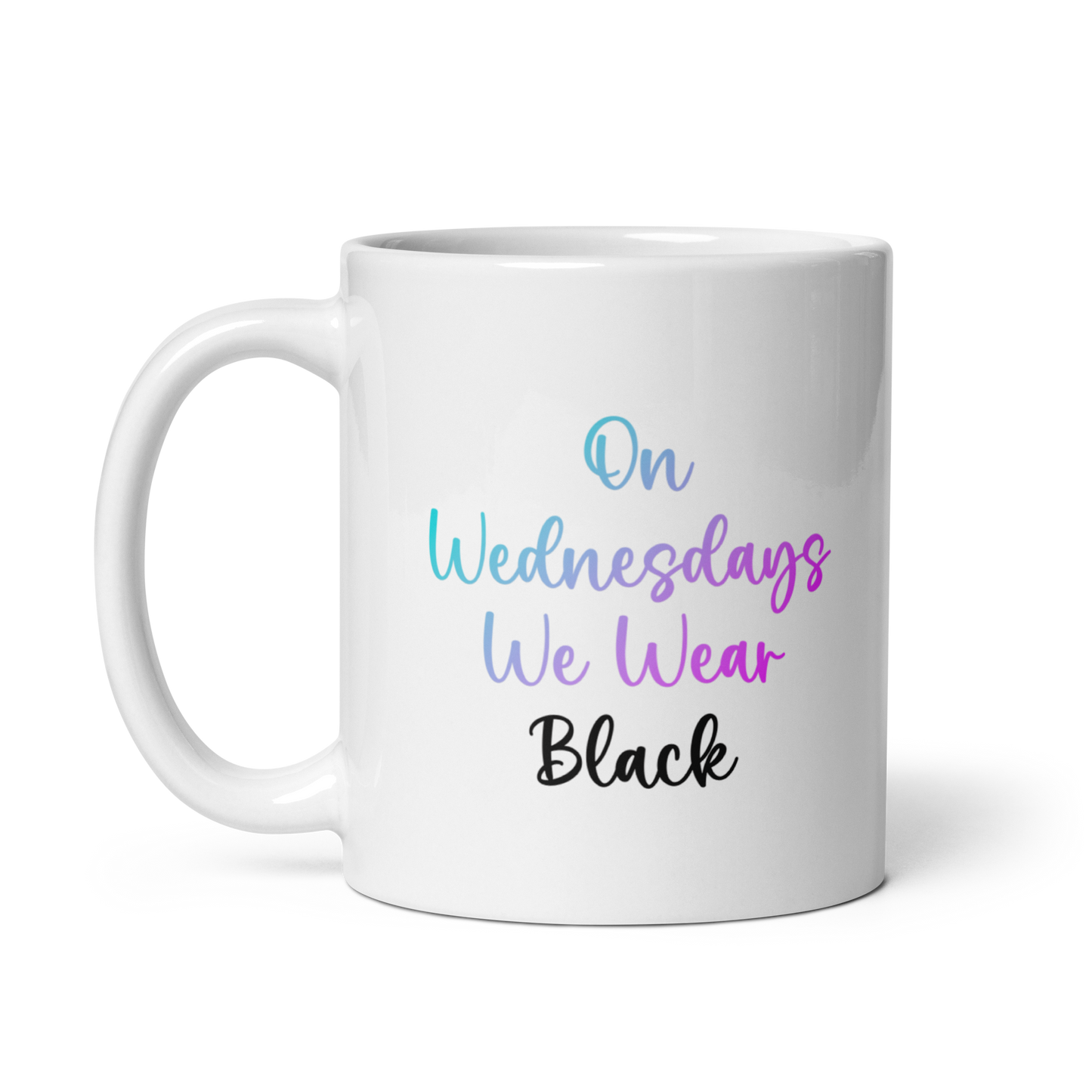 On Wednesday's We Wear Black Mug