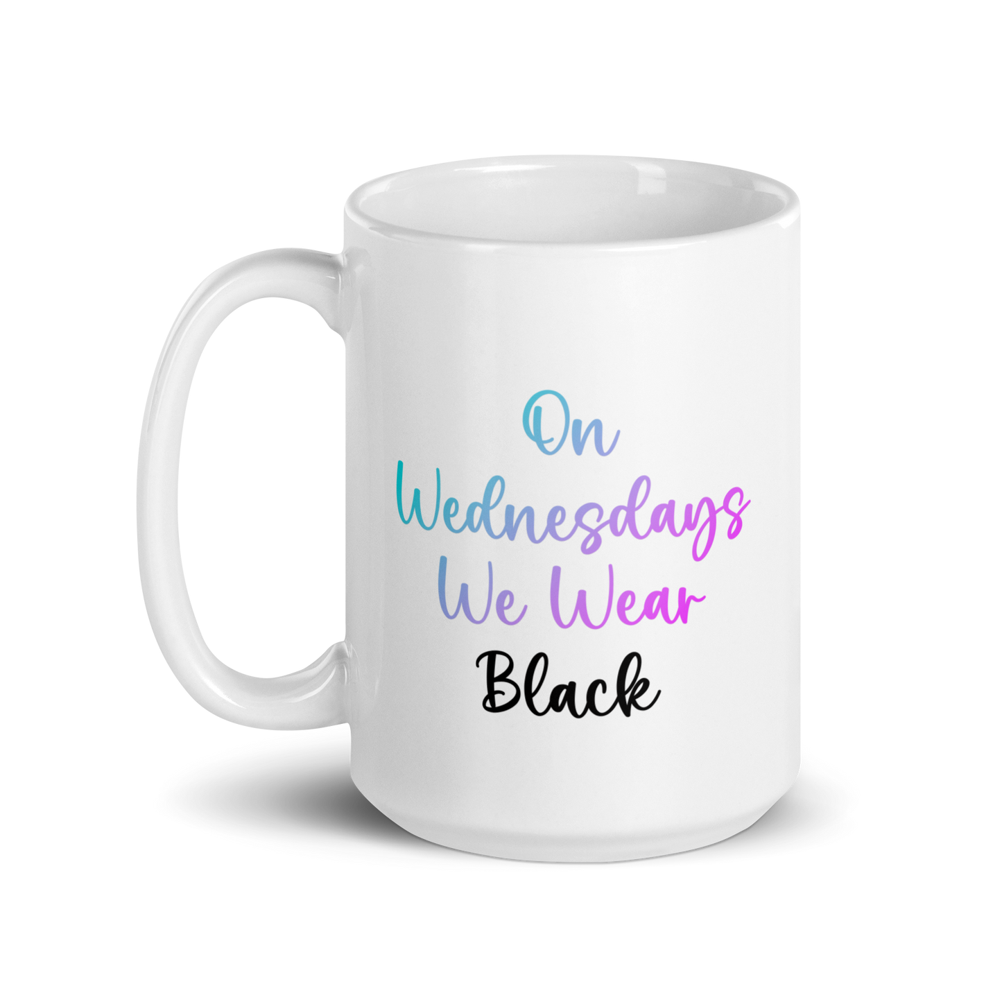 On Wednesday's We Wear Black Mug