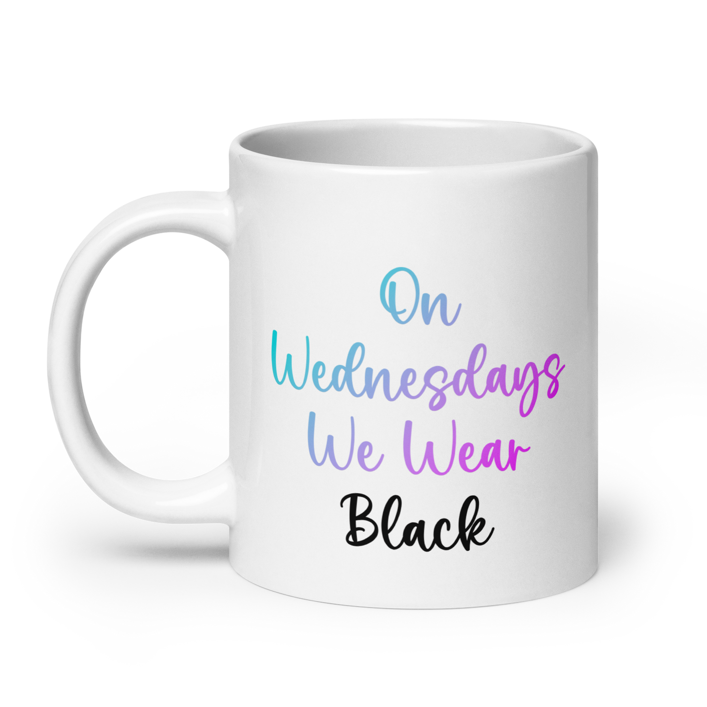 On Wednesday's We Wear Black Mug